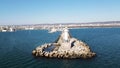 Sea lighthouse at marine of port of Varna