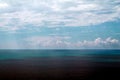 Sea line. Border between blue skies and sea. Royalty Free Stock Photo