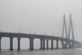 Sea link in fogy climate bridge4 Royalty Free Stock Photo