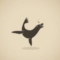 Sea lion symbol - illustration Royalty Free Stock Photo