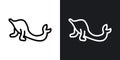 Sea lion thin line vector icon set Royalty Free Stock Photo