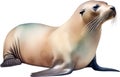 Sea lion, Watercolor painting of Sea lion. AI-Generated. Royalty Free Stock Photo