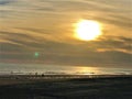 Sea, magical light and shore in Matalascanas, Huelva Province, Andalusia, Spain