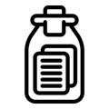 Sea message bottle icon outline vector. Marine signal Royalty Free Stock Photo