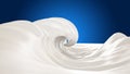 Sea of milk, splash of milk on a white background, natural, yogurt, sour cream, thick, liquid, paint, clipping path. 3d ..