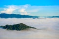 The fog at Khao Phanoen Thung, Kaeng Krachan National Park in Th Royalty Free Stock Photo