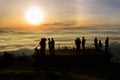 Sea of mist on the mountain in sunrise time