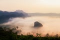 The sea of mist at Phulangka viewpoint, Phayao Province, Thailand