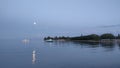 Sea moonlight boats seaside