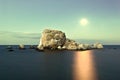 Sea moonlight on the island Royalty Free Stock Photo
