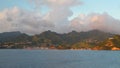 Sea, mountainous coast and clouds. Kingstown, Saint Vincent and Grenadines