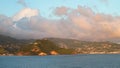 Sea, mountainous coast and clouds. Kingstown, Saint Vincent and Grenadines