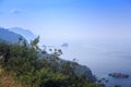 Sea mountainous coast at dawn