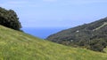 The sea between the mountains in Monte Buciero. Royalty Free Stock Photo