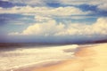 Sea, mountains and sky with clouds Royalty Free Stock Photo