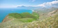 Sea and mountains spring bay panorama Royalty Free Stock Photo