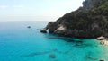 Aerial view by drone, Cala Goloritze, Sardinia, Italy