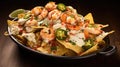 sea nachos mexican food seafood