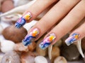 Sea nails design. Royalty Free Stock Photo