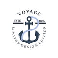 Sea and nautical decoration badge illustration.