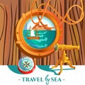 Sea Nautical Poster Royalty Free Stock Photo