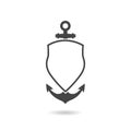 Sea and nautical typography badge and design element with shadow