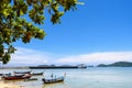 Sea near bridge pier at Laem Panwa Cape in Phuket, Thailand