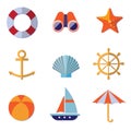 Sea Objects Collection Vector Royalty Free Stock Photo