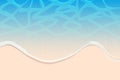 Sea or ocean beach with wave and sand as background for design. Vector Illustration Royalty Free Stock Photo