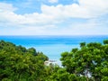 Sea Ocean Blue Water Horizon Tree View Texture Summer Background Royalty Free Stock Photo