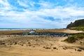 Sea and ocean landscape of Mussenden Temple in Northern Ireland