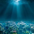 Sea or ocean seabed with coral reef. Underwater view. Royalty Free Stock Photo