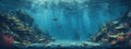 Sea or ocean underwater deep nature background Royalty Free Stock Photo