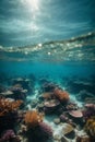 Sea or ocean underwater deep nature background Royalty Free Stock Photo