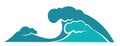 Sea and ocean water waves, stormy weather vector