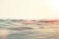 Sea, ocean wave close-up sunset, low angle view, cross processing effect. Hard focus with selective focus. 3d rendering Royalty Free Stock Photo
