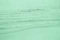 Sea ocean wave water with light mint green foam, sandy beach background with copyspace. Royalty Free Stock Photo