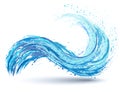 Sea and ocean waves, blue paint blot, splashes, drops Royalty Free Stock Photo