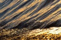 Sea or ocean waves. Sea with golden waves early morning. Natural background.