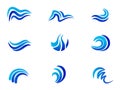 Sea ocean waves logo blue water symbol vector icon design.