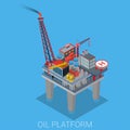 Sea oil extraction platform with helipad