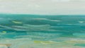 Sea oil painting. Abstract turquoise seascape. Impressionism, plein-air sketch, fragment