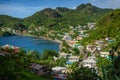 Sea and palm trees in Saint Vincent and the Grenadines, beautiful exotic