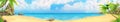 Sea panorama. Tropical beach. Vector background Royalty Free Stock Photo