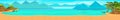 Sea panorama. tropical beach. Vector Background
