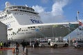 Sea passengers boarding a cruise ship Royalty Free Stock Photo