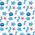 Sea pattern in flat style