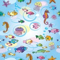 Sea pattern, octopus, summer, underwater world