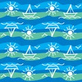 Sea pattern with yachts Royalty Free Stock Photo