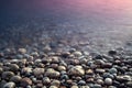 Sea pebble. Nature composition of sunset. Royalty Free Stock Photo